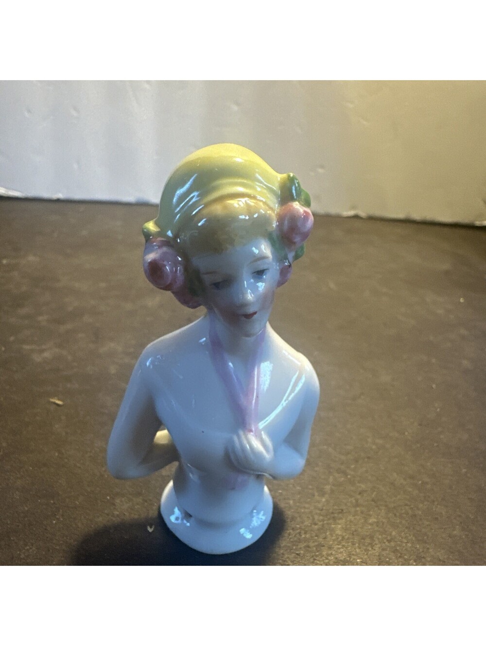 Vintage Porcelain Half Doll 3 1/4” Tall Marked 5160 And Possibly Germany